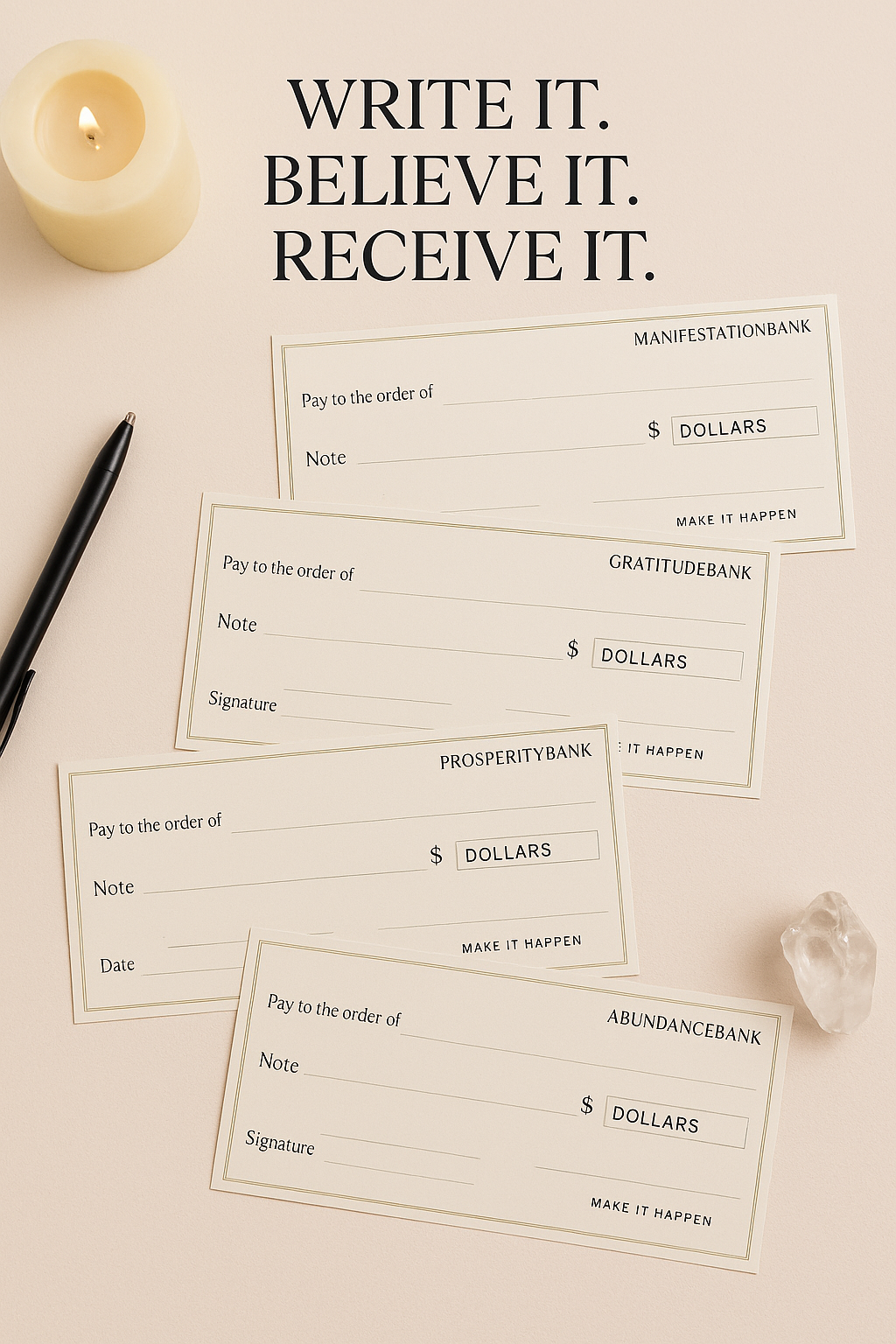 Money Manifestation Cheque Book